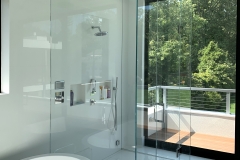 clear glass enclosure shower
