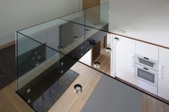 Custom glass railings, interior