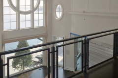 Custom, Black Steel Railing With Half Inch Starphire Tempered Glass